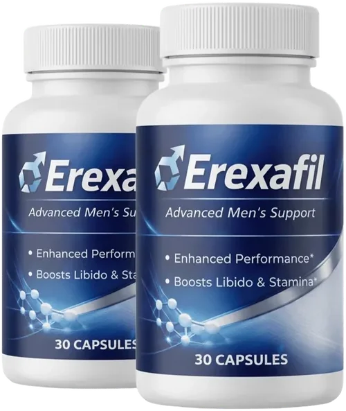 Erexafil advanced men's support capsule bottles